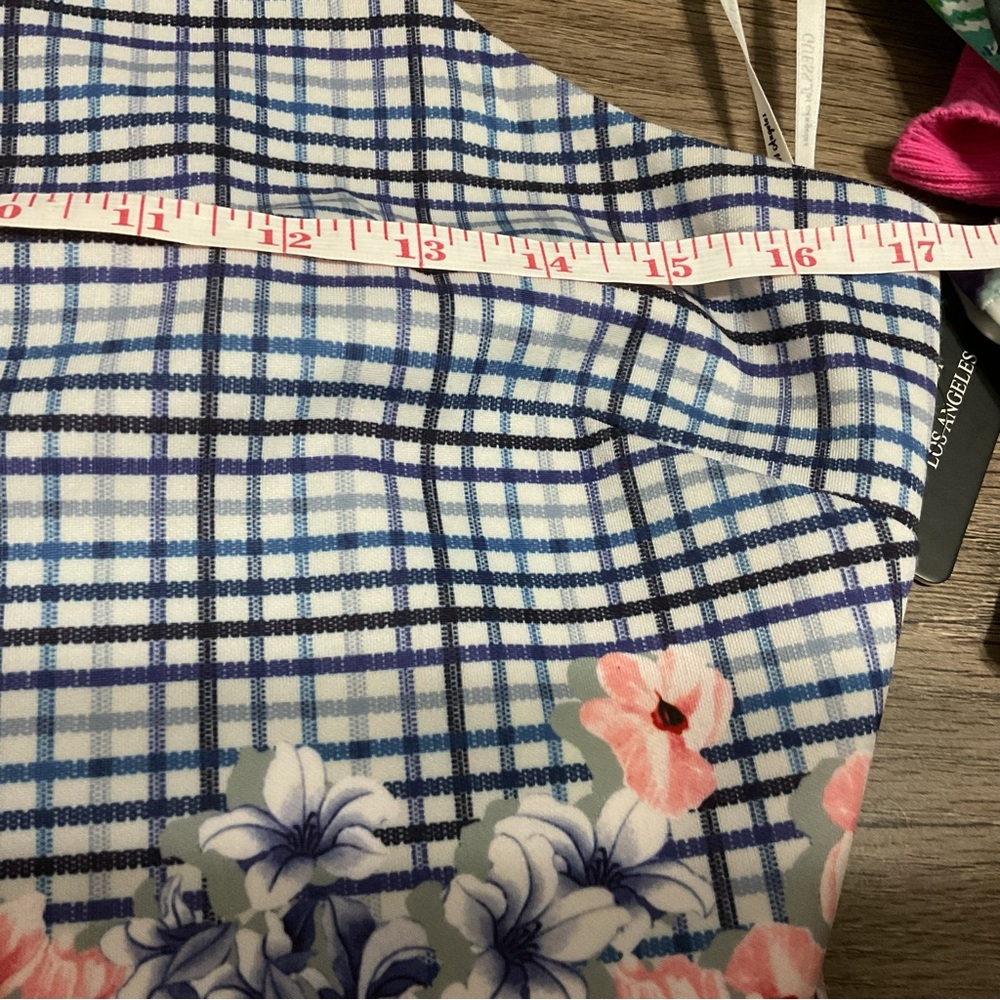 Guess Floral Checkered Mini Dress Size 12 NWT - Picture 6 of 13